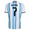 Nogometni Dres Argentina De Paul 7 Domaći SP 2026