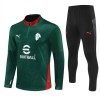 AC Milan Sweatshirt Za Trening Četvrt Zip 2025-26 Zelena AC Milan Sweatshirt Za Trening Četvrt Zip 2025-26 Zelena
