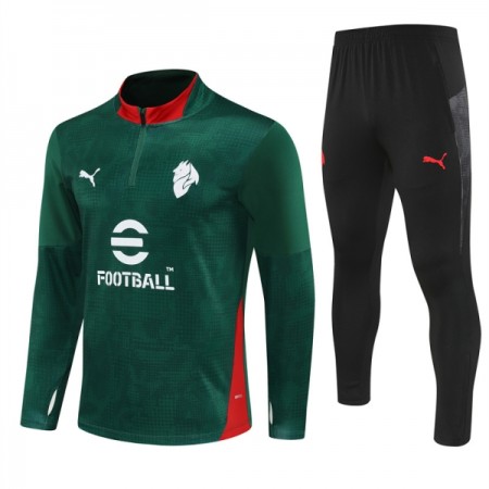 AC Milan Sweatshirt Za Trening Četvrt Zip 2025-26 Zelena AC Milan Sweatshirt Za Trening Četvrt Zip 2025-26 Zelena