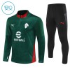 Dječji AC Milan Sweatshirt Za Trening Četvrt Zip 2025-26 Zelena Dječji AC Milan Sweatshirt Za Trening Četvrt Zip 2025-26 Zelena
