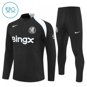 Dječji Chelsea Sweatshirt Za Trening Četvrt Zip 2025-26 Crna