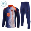 Dječji FC Barcelona Sweatshirt Za Trening Četvrt Zip 2025-26 Plava Dječji FC Barcelona Sweatshirt Za Trening Četvrt Zip 2025-26 Plava
