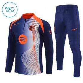 Dječji FC Barcelona Sweatshirt Za Trening Četvrt Zip 2025-26 Plava
