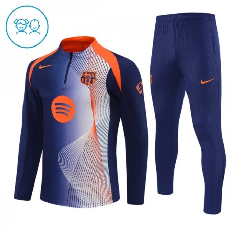 Dječji FC Barcelona Sweatshirt Za Trening Četvrt Zip 2025-26 Plava Dječji FC Barcelona Sweatshirt Za Trening Četvrt Zip 2025-26 Plava