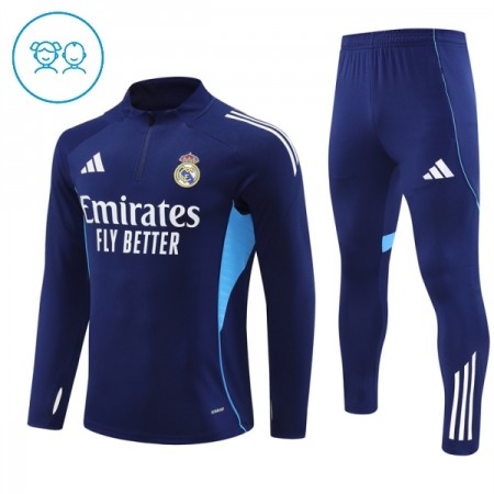 Dječji Real Madrid Sweatshirt Za Trening Četvrt Zip 2025-26 Navy Dječji Real Madrid Sweatshirt Za Trening Četvrt Zip 2025-26 Navy