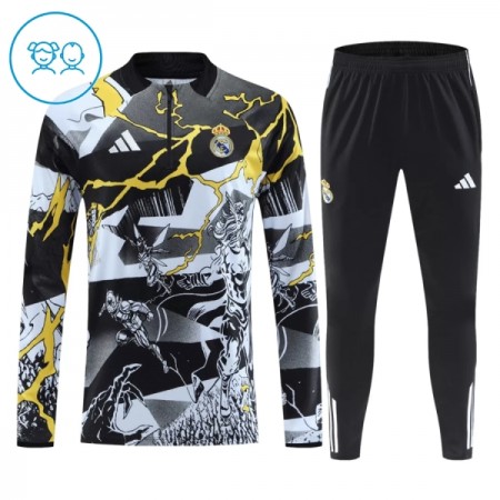Dječji Real Madrid Marvel Sweatshirt Za Trening Četvrt Zip 2026-27 Crna