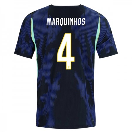 Nogometni Dres Brazil Marquinhos 4 Gostujući SP 2026 Nogometni Dres Brazil Marquinhos 4 Gostujući SP 2026