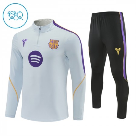 Dječji Barcelona Sweatshirt Za Trening Četvrt Zip 2026-27 Bijela