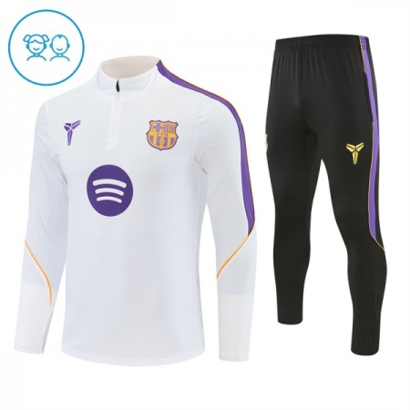 Dječji Barcelona Sweatshirt Za Trening Četvrt Zip 2026-27 Bijela Dječji Barcelona Sweatshirt Za Trening Četvrt Zip 2026-27 Bijela
