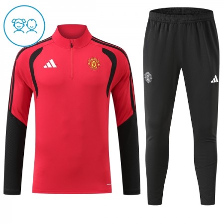 Dječji Manchester United Sweatshirt Za Trening Četvrt Zip 2026-27 Crvena Dječji Manchester United Sweatshirt Za Trening Četvrt Zip 2026-27 Crvena