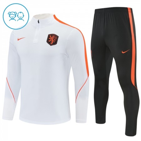 Dječji Nizozemska Sweatshirt Za Trening Četvrt Zip 2026-27 Bijela Dječji Nizozemska Sweatshirt Za Trening Četvrt Zip 2026-27 Bijela