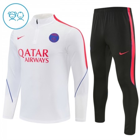 Dječji Paris Saint-Germain Sweatshirt Za Trening Četvrt Zip 2026-27 Bijela Dječji Paris Saint-Germain Sweatshirt Za Trening Četvrt Zip 2026-27 Bijela