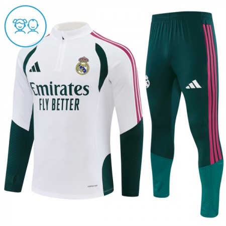 Dječji Real Madrid Sweatshirt Za Trening Četvrt Zip 2026-27 Bijela Dječji Real Madrid Sweatshirt Za Trening Četvrt Zip 2026-27 Bijela