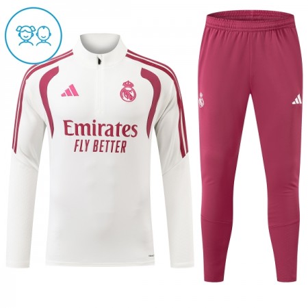 Dječji Real Madrid Sweatshirt Za Trening Četvrt Zip 2026-27 Bijela Dječji Real Madrid Sweatshirt Za Trening Četvrt Zip 2026-27 Bijela
