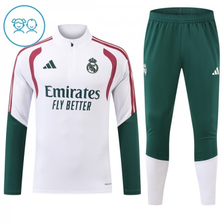 Dječji Real Madrid Sweatshirt Za Trening Četvrt Zip 2026-27 Bijela Dječji Real Madrid Sweatshirt Za Trening Četvrt Zip 2026-27 Bijela