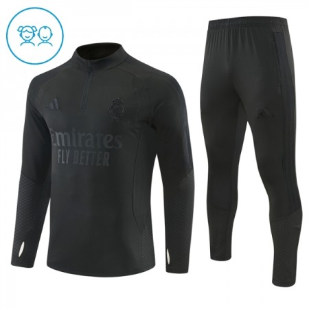 Dječji Real Madrid Sweatshirt Za Trening Četvrt Zip 2026-27 Crna Dječji Real Madrid Sweatshirt Za Trening Četvrt Zip 2026-27 Crna