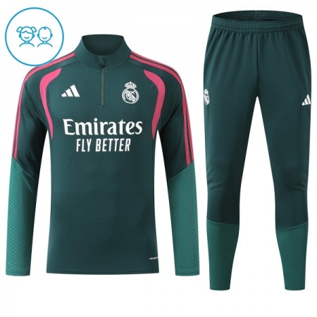 Dječji Real Madrid Sweatshirt Za Trening Četvrt Zip 2026-27 Zelena Dječji Real Madrid Sweatshirt Za Trening Četvrt Zip 2026-27 Zelena